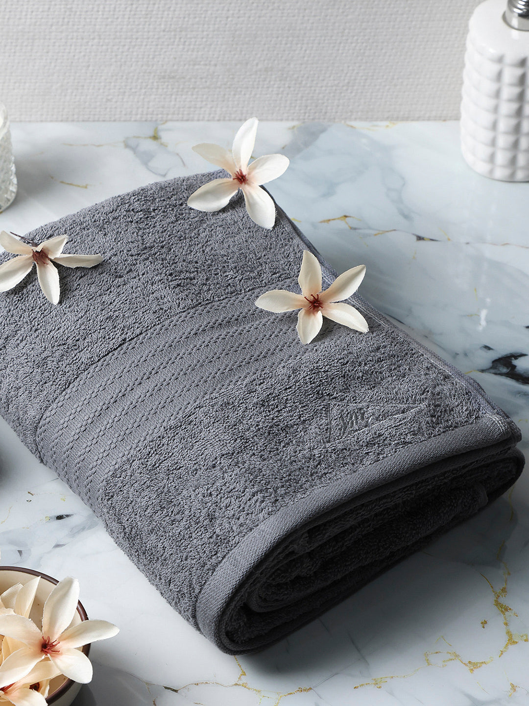 Grey Cotton Solid 400 GSM Car Towel (Jazz)