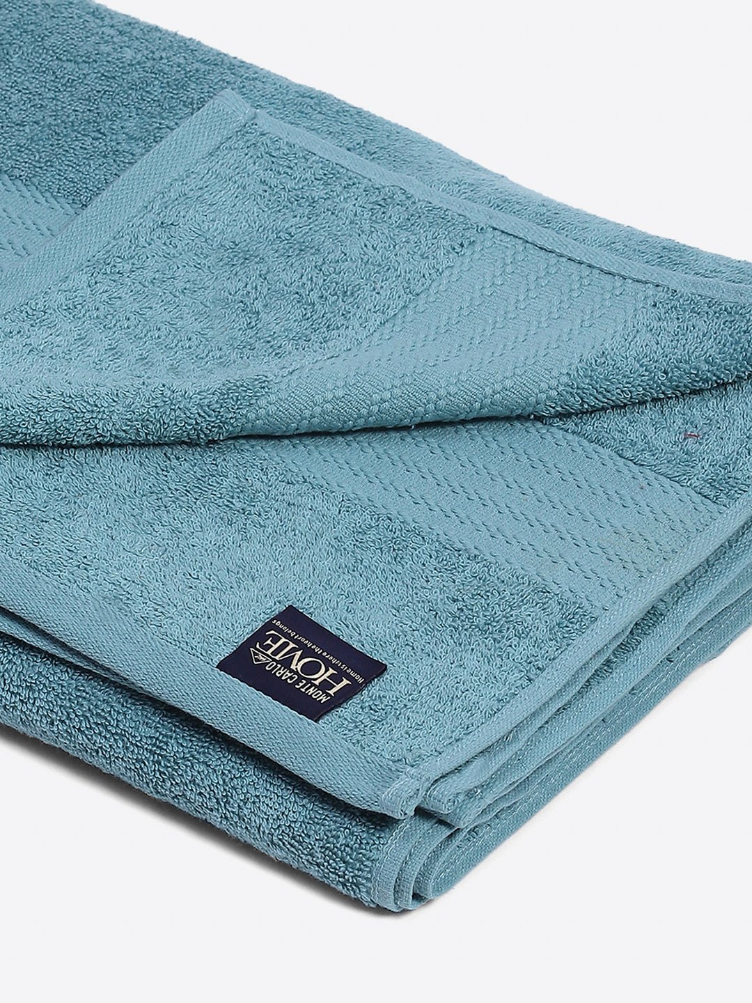Sky Blue Cotton Solid 400 GSM Car Towel (Jazz)