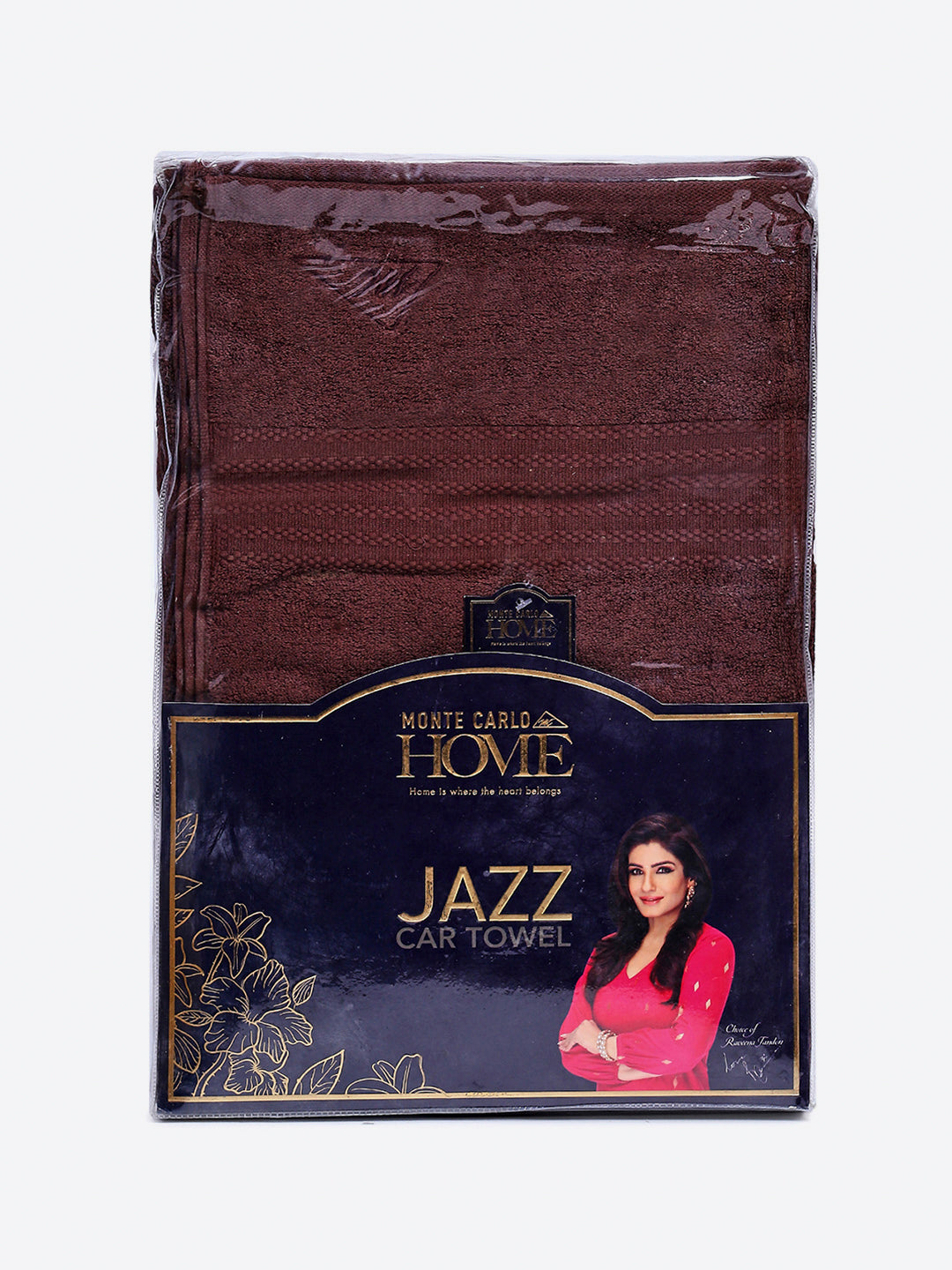 Brown Cotton Solid 400 GSM Car Towel (Jazz)