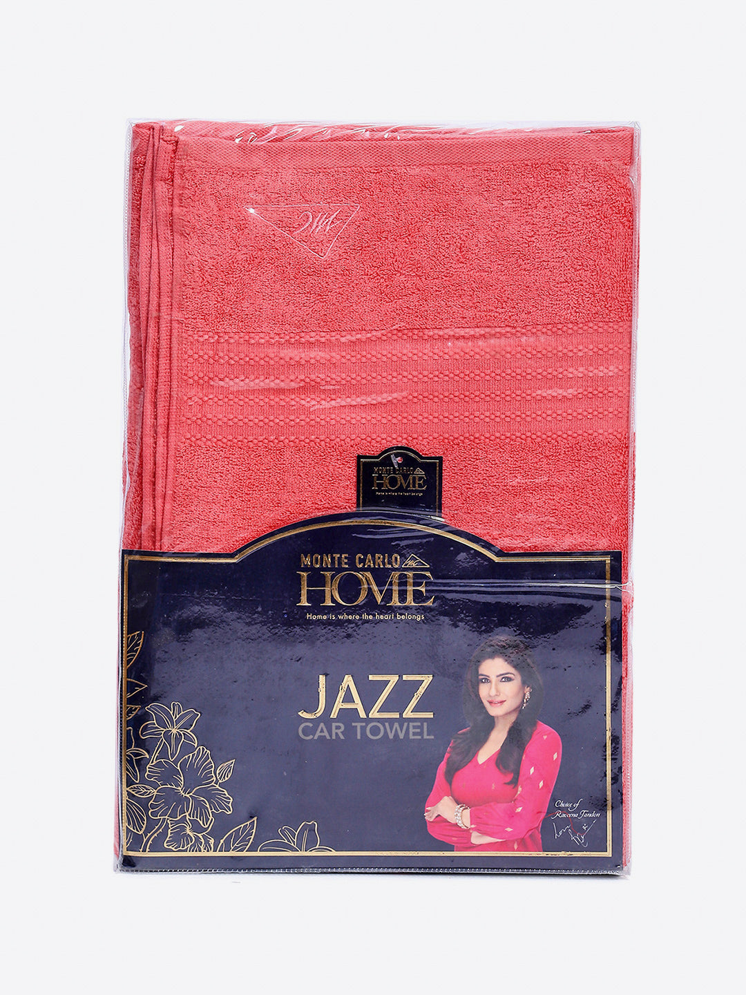 Pink Cotton Solid 400 GSM Car Towel (Jazz)