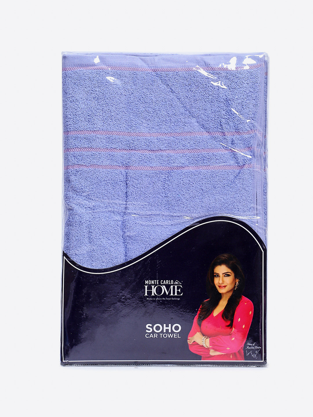 Purple Cotton Solid 350 GSM Car Towel (Soho)