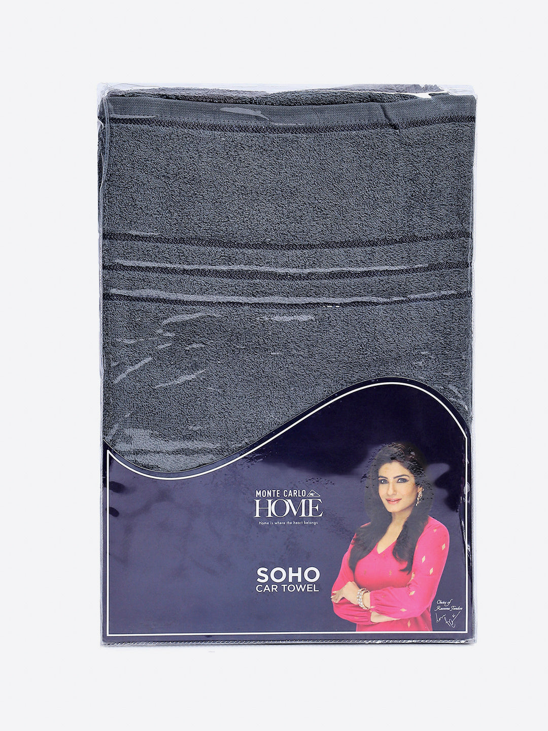 Grey Cotton Solid 350 GSM Car Towel (Soho)