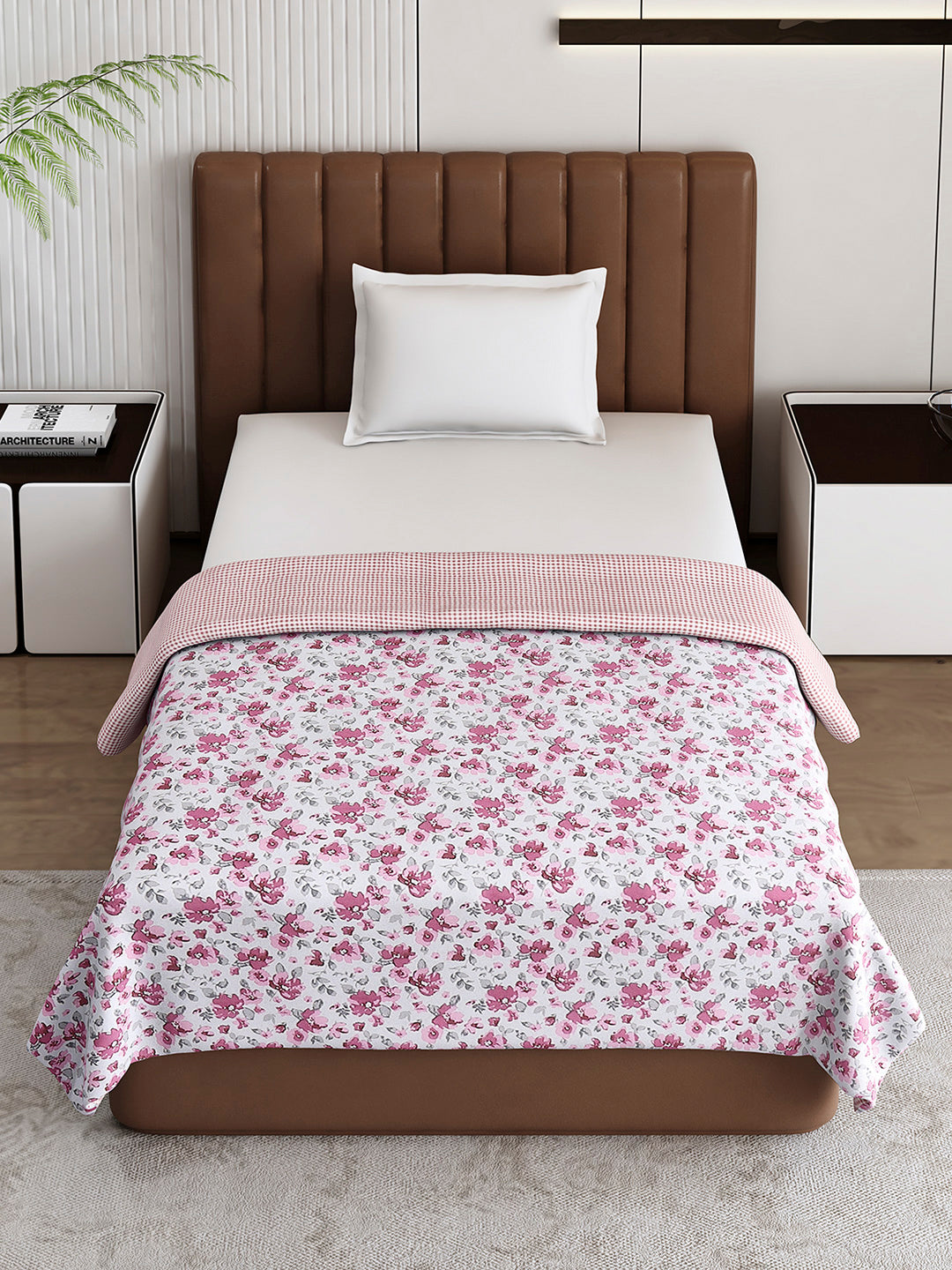 Floral Print Single Bed 150 GSM Dohar for Mild Winter - (Daisy)