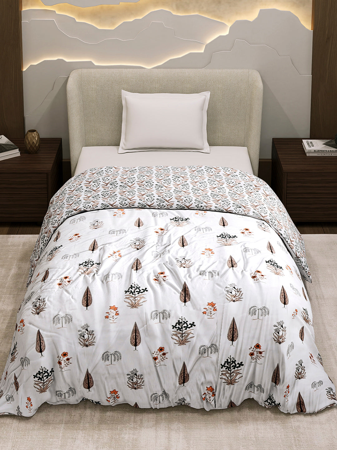Printed Single Bed 1 Ply Dohar for Mild Winter - (Daisy)