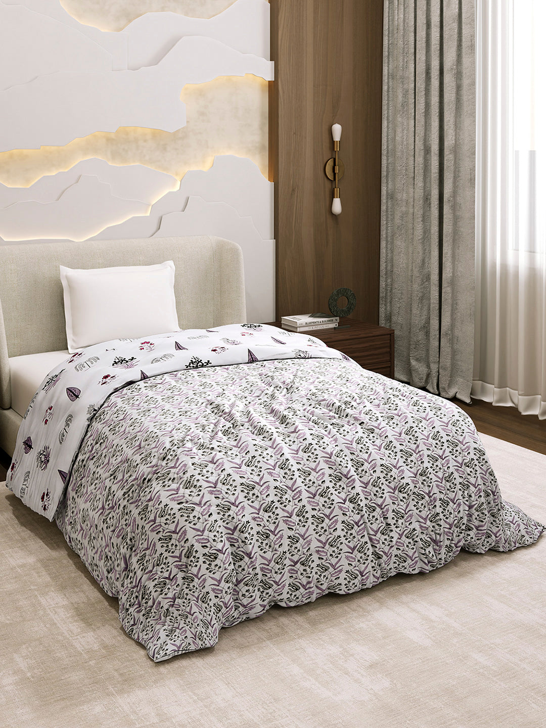 Printed Single Bed 1 Ply Dohar for Mild Winter - (Daisy)