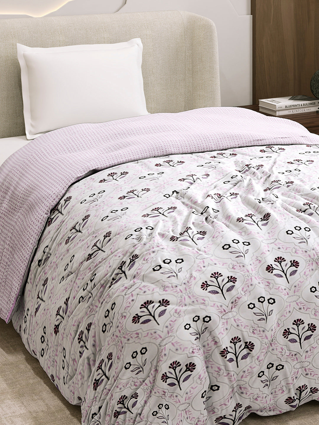 Printed Single Bed 1 Ply Dohar for Mild Winter - (Daisy)