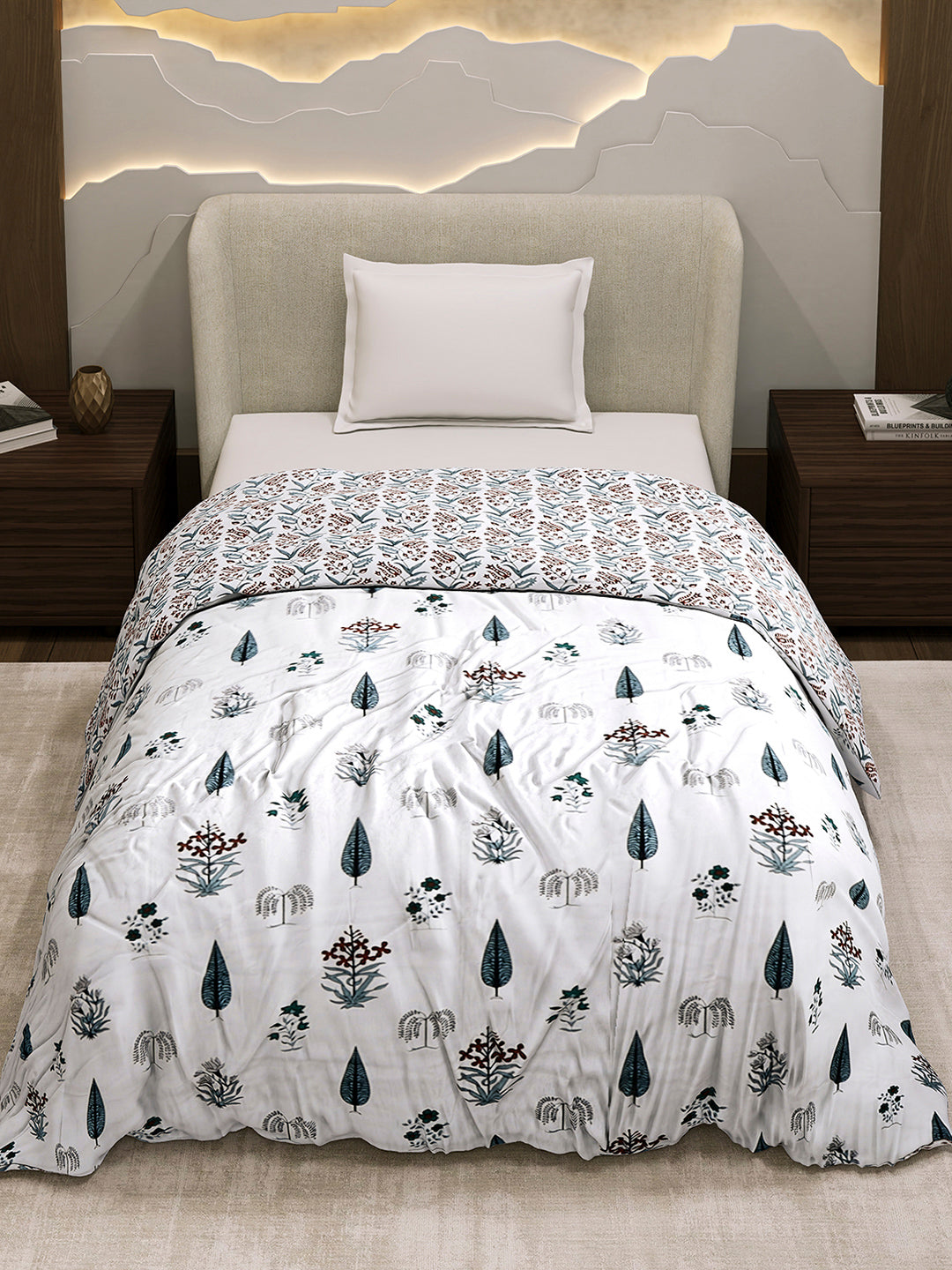 Printed Single Bed 1 Ply Dohar for Mild Winter - (Daisy)