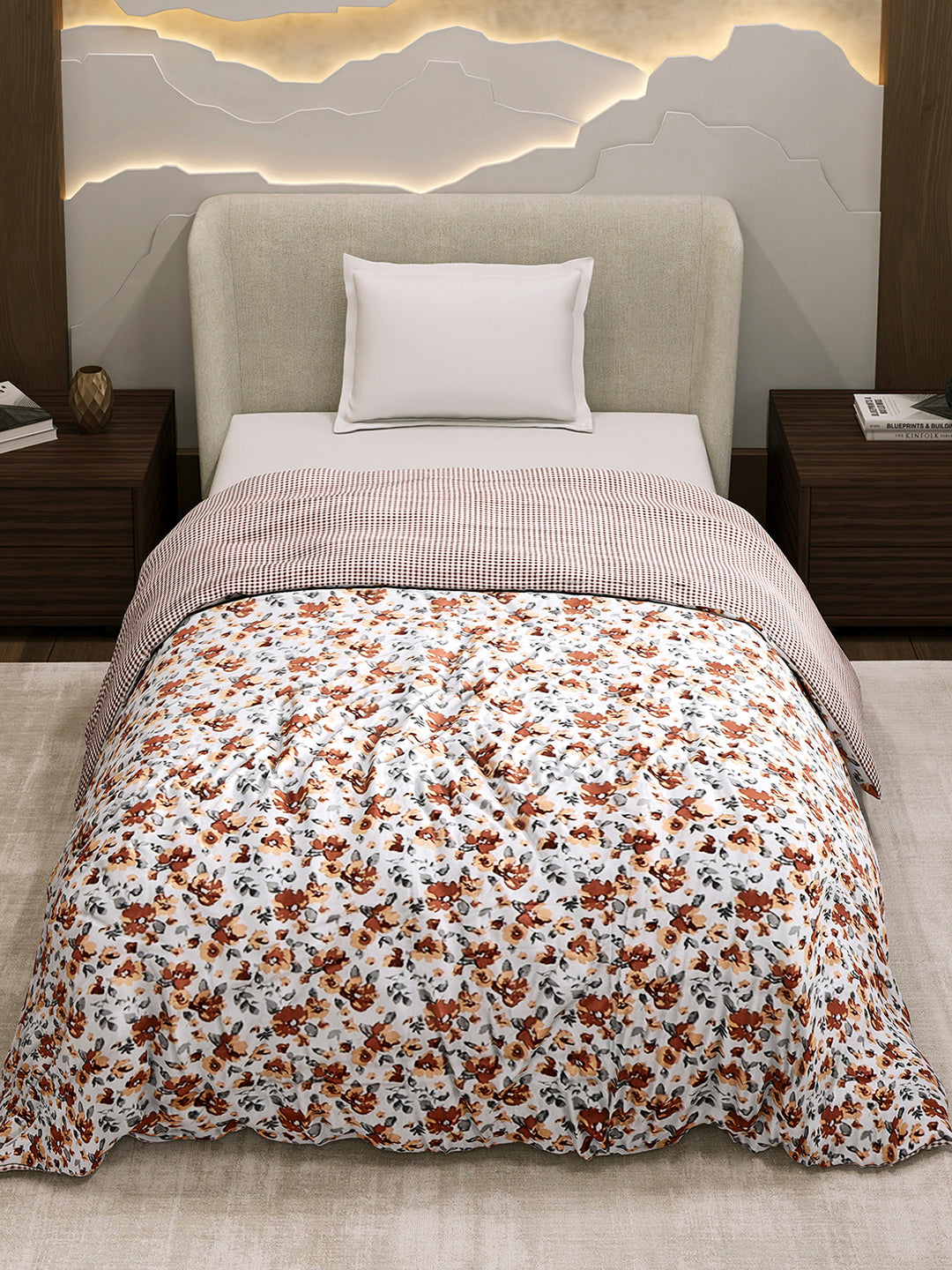 Printed Single Bed 1 Ply Dohar for Mild Winter - (Daisy)
