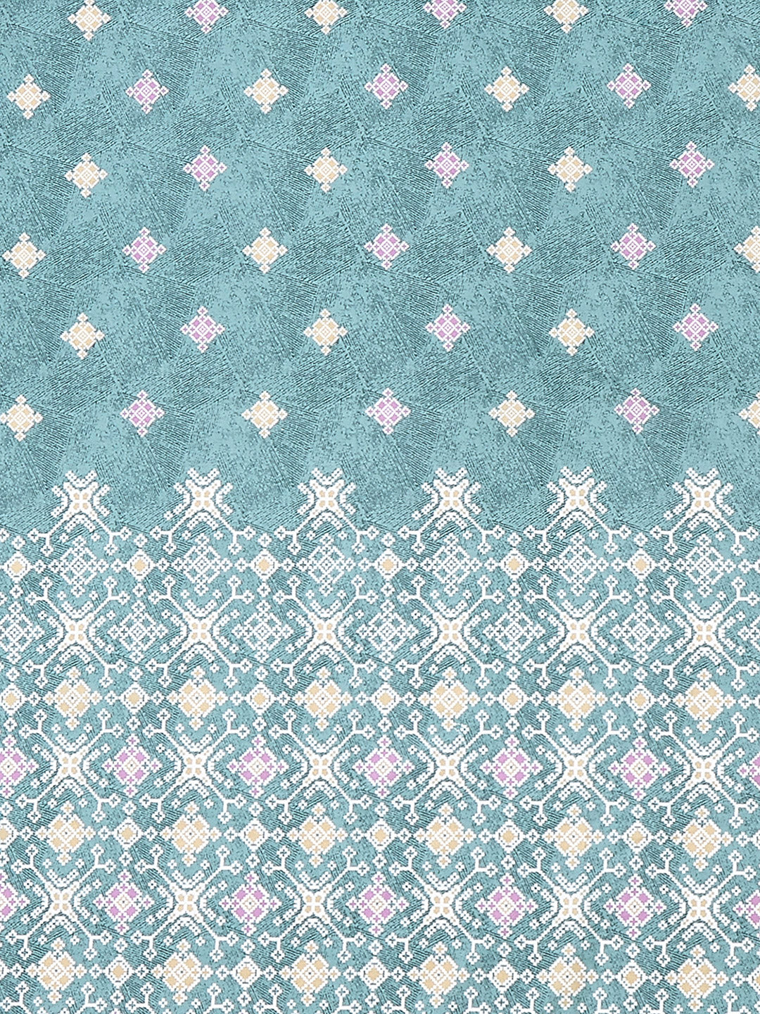 144 TC Cotton Double Bed 1 Fitted Bedsheet with 2 Pillow Cover (Solstice)