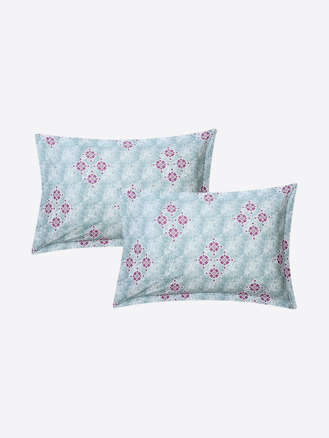 144 TC Cotton Double Bed 1 Fitted Bedsheet with 2 Pillow Cover (Solstice)