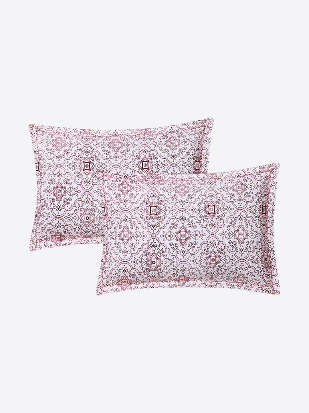 144 TC Cotton Double Bed 1 Fitted Bedsheet with 2 Pillow Cover (Solstice)