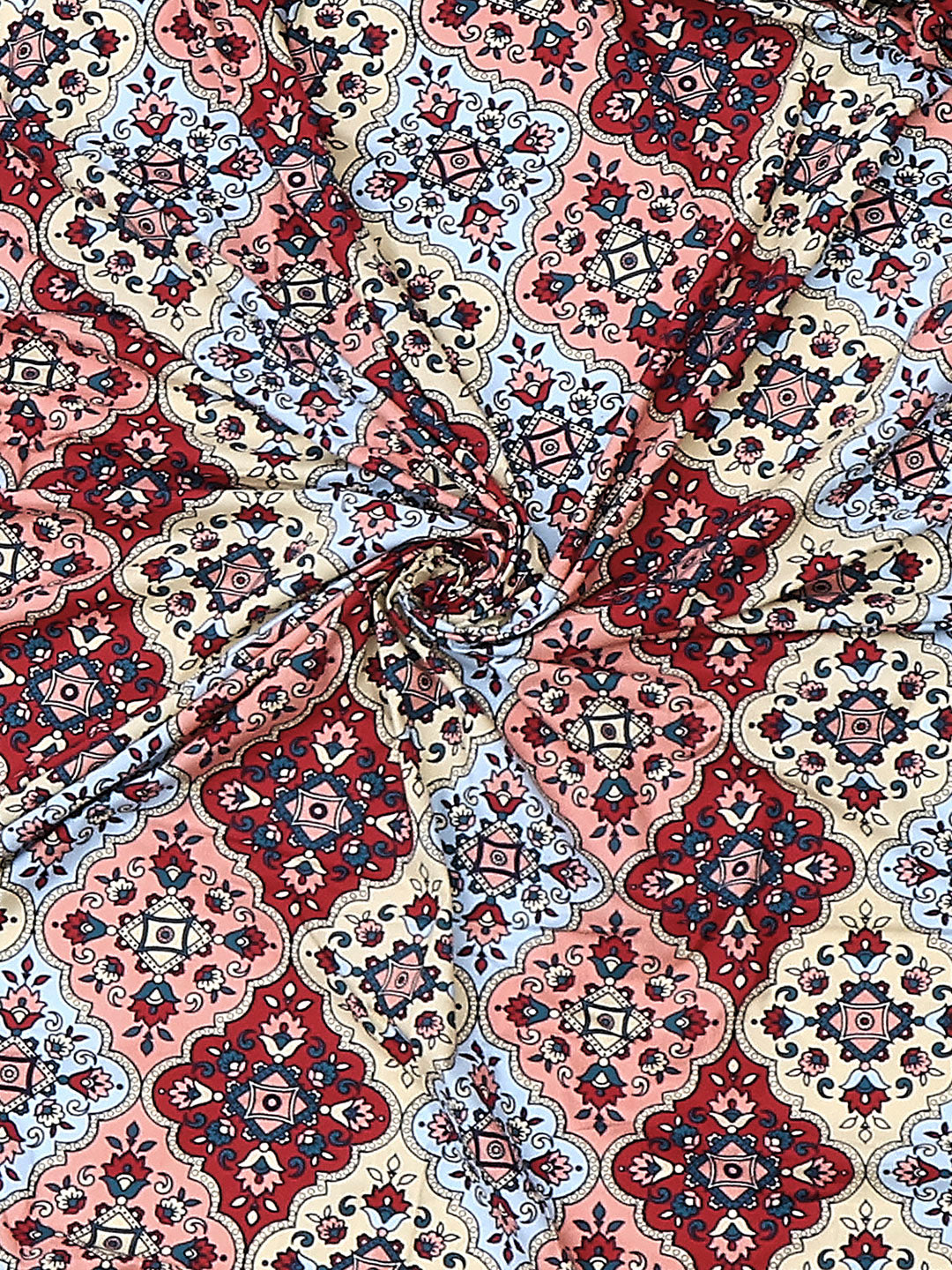 144 TC Cotton Double Bed 1 Fitted Bedsheet with 2 Pillow Cover (Solstice)