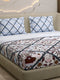 144 TC Cotton Double Bed 1 Fitted Bedsheet with 2 Pillow Cover (Solstice)