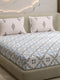 144 TC Cotton Double Bed 1 Fitted Bedsheet with 2 Pillow Cover (Solstice)