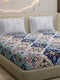 144 TC Cotton Double Bed 1 Fitted Bedsheet with 2 Pillow Cover (Solstice)