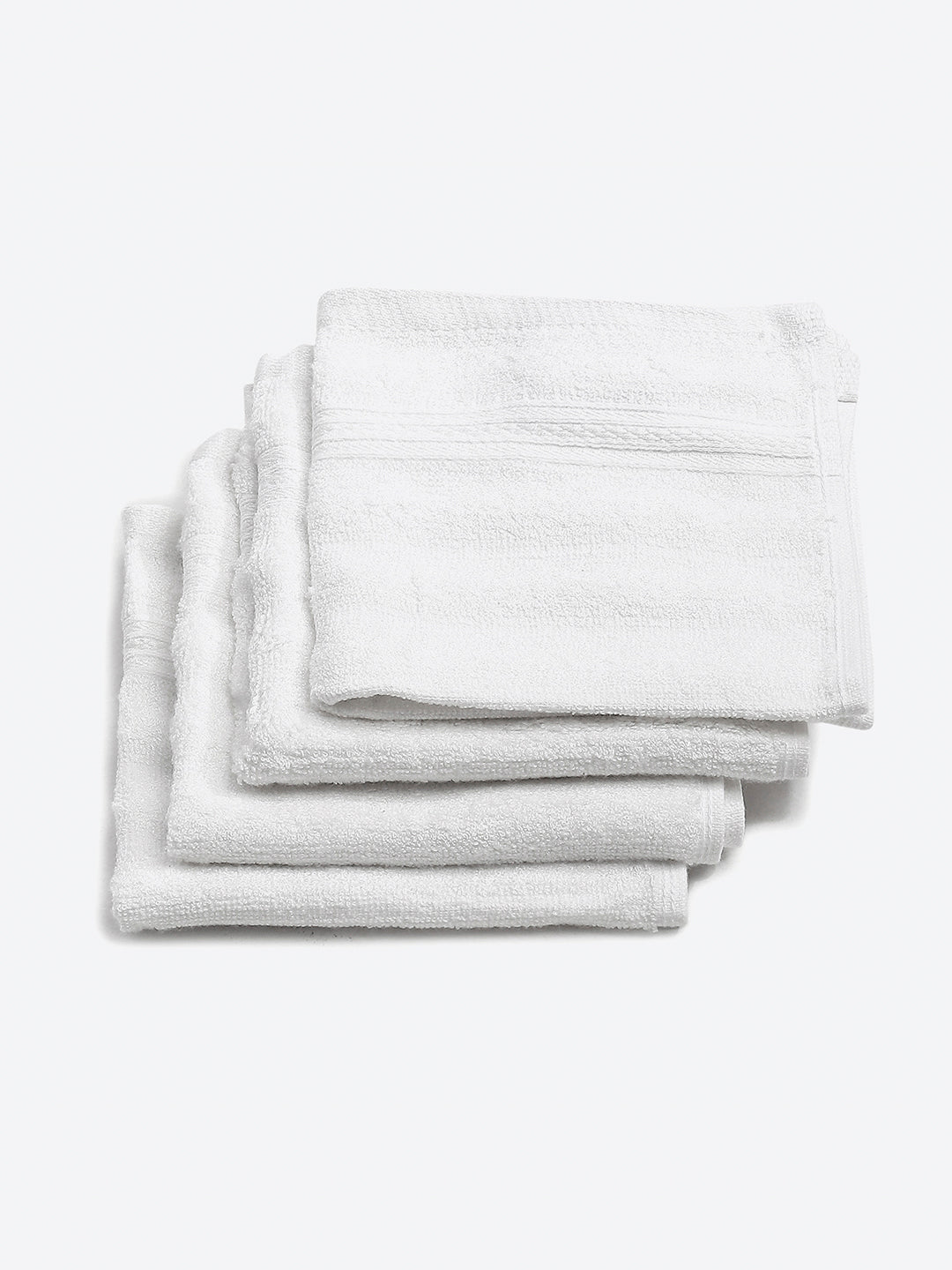 White Cotton Solid 600 GSM Face Towel (Pack of 4)