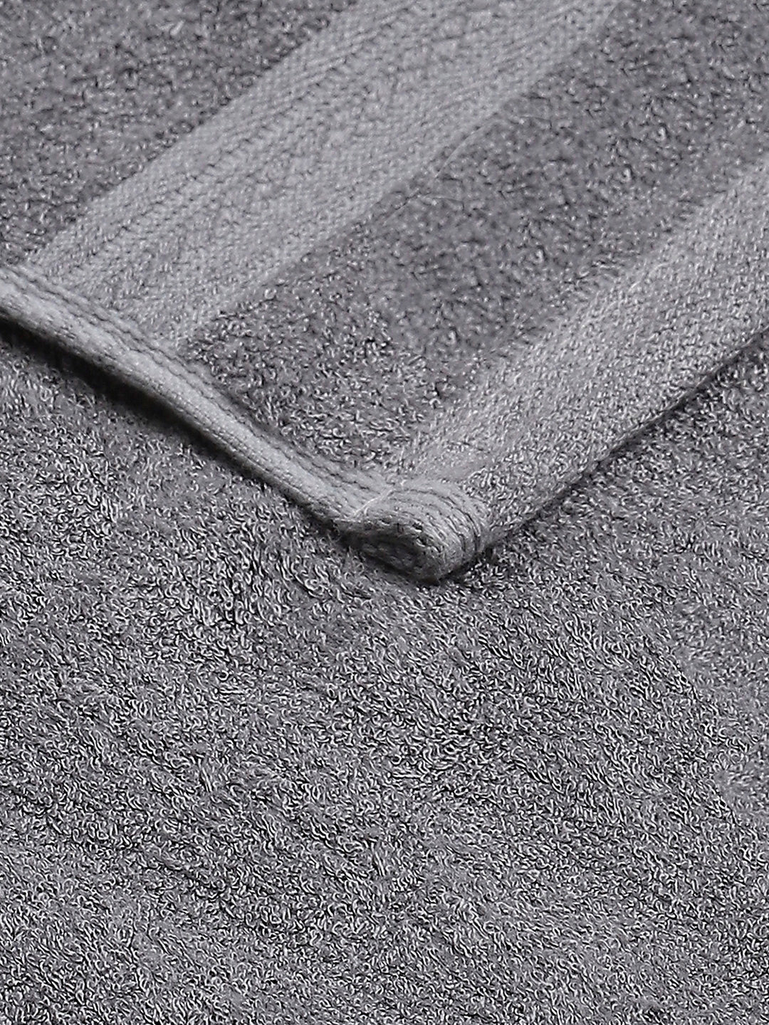 Grey Cotton Solid 600 GSM Face Towel (Pack of 4)