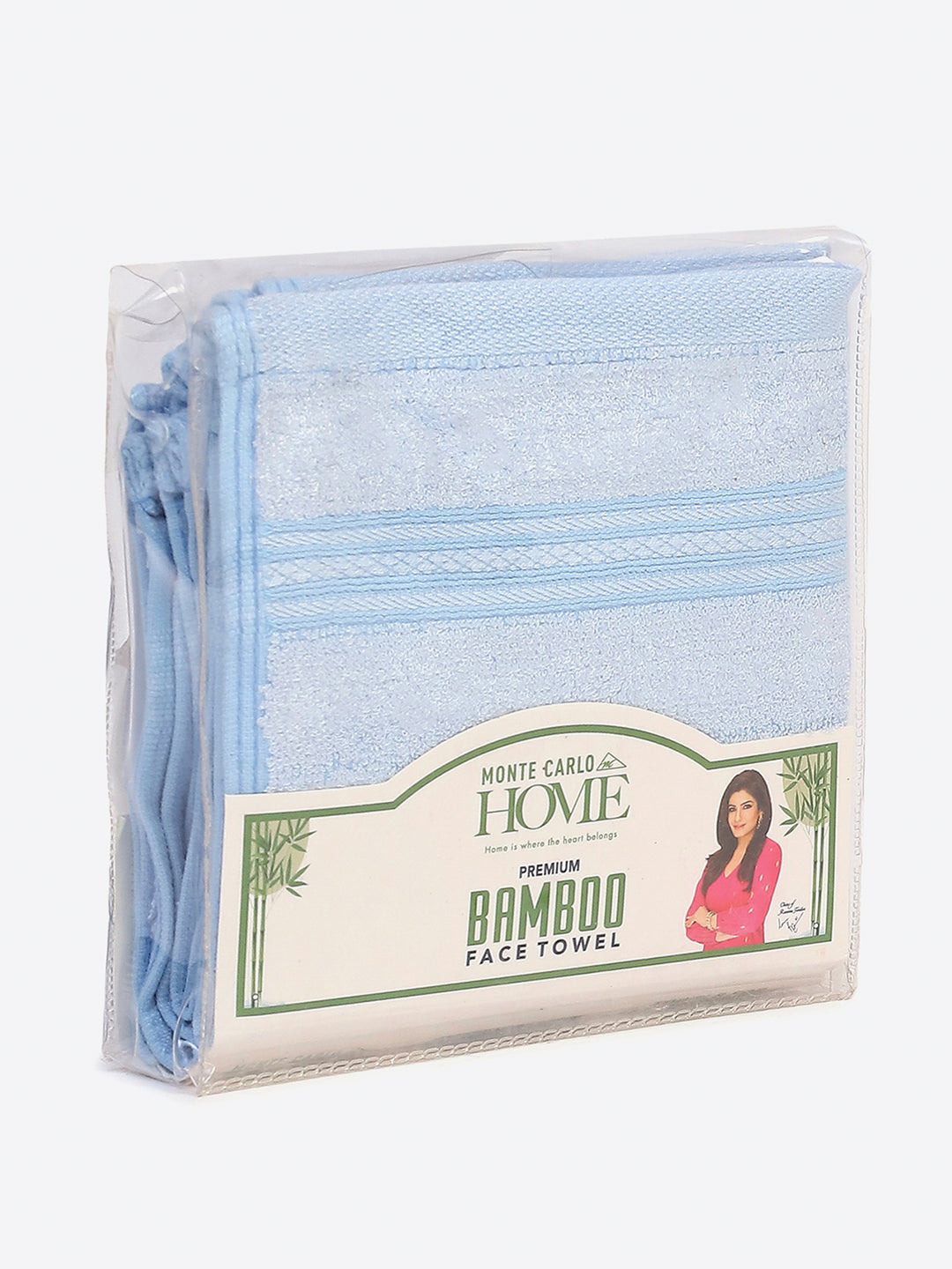 Light Blue Cotton Solid 600 GSM Face Towel (Pack of 4)
