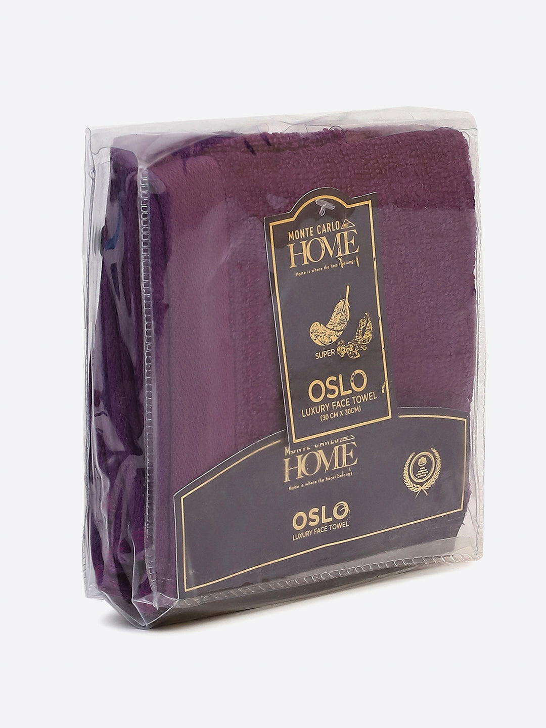 Purple Cotton Solid 600 GSM Face Towel (Pack of 4)