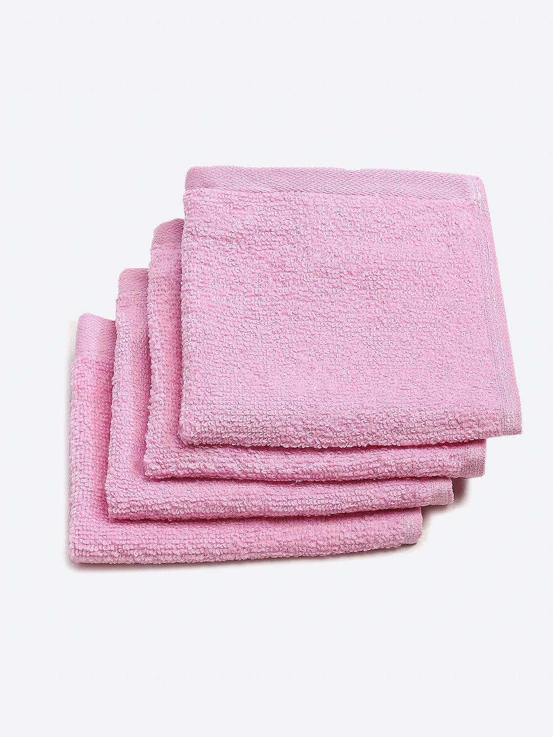 Light Pink Cotton Solid 600 GSM Face Towel (Pack of 4)