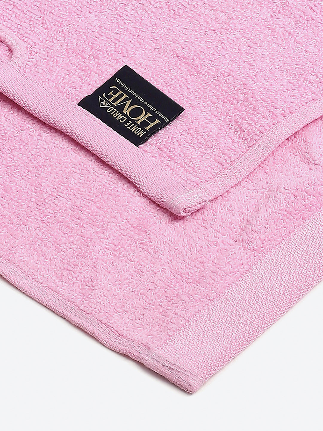 Light Pink Cotton Solid 600 GSM Face Towel (Pack of 4)