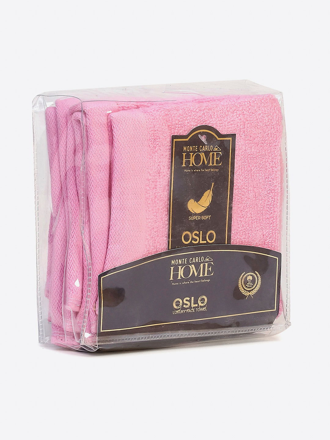 Light Pink Cotton Solid 600 GSM Face Towel (Pack of 4)