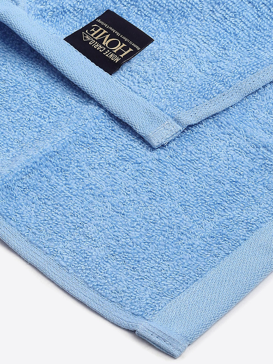 Light Blue Cotton Solid 600 GSM Face Towel (Pack of 4)