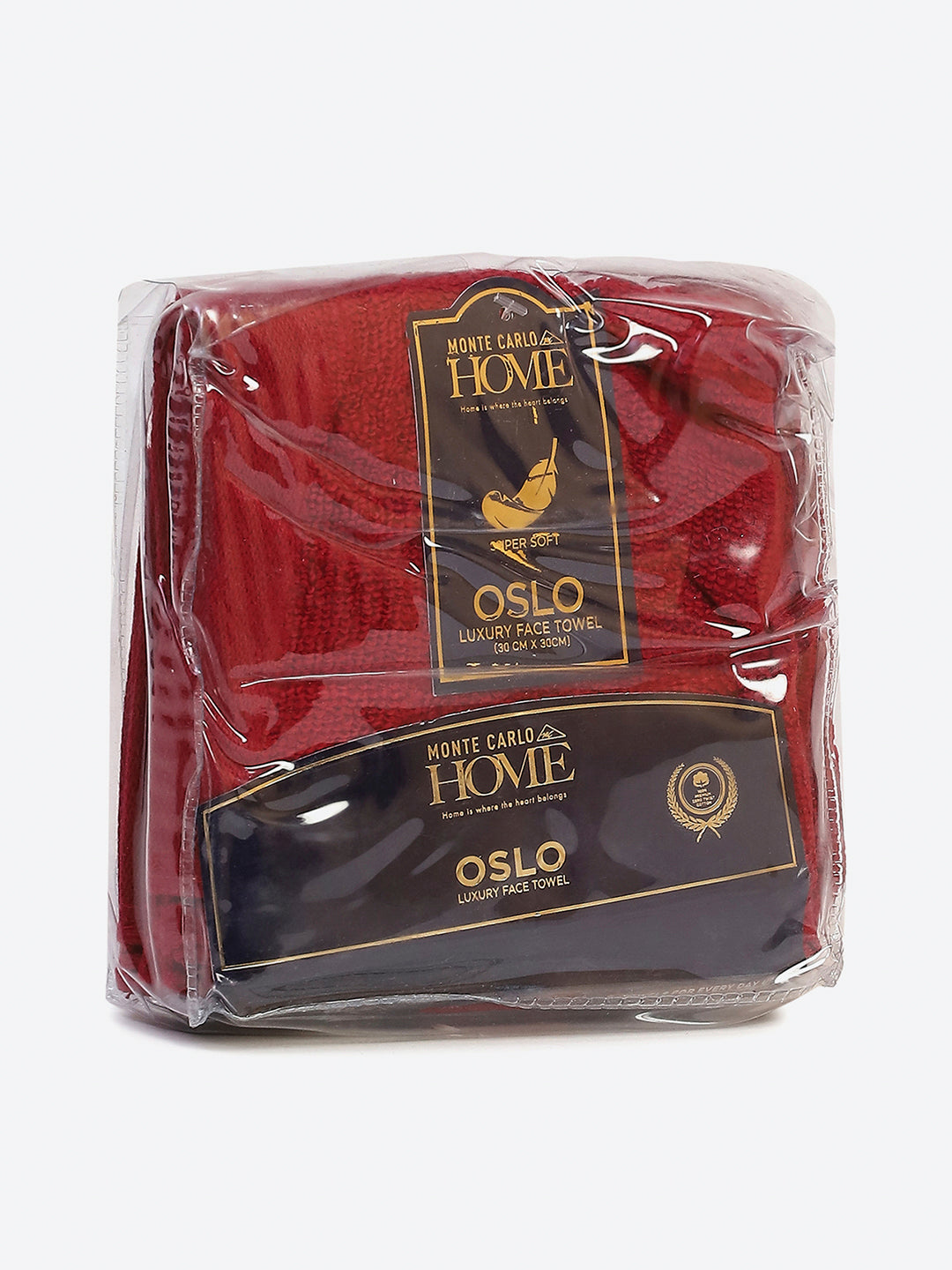 Dark Red Cotton Solid 600 GSM Face Towel (Pack of 4)