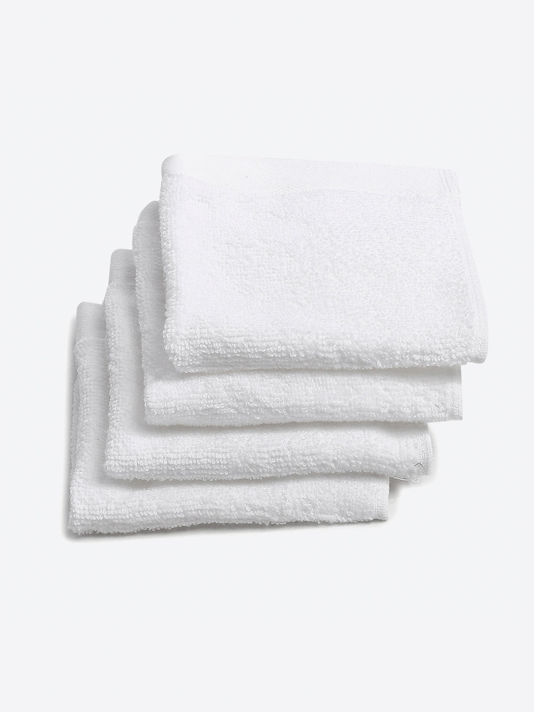 White Cotton Solid 600 GSM Face Towel (Pack of 4)