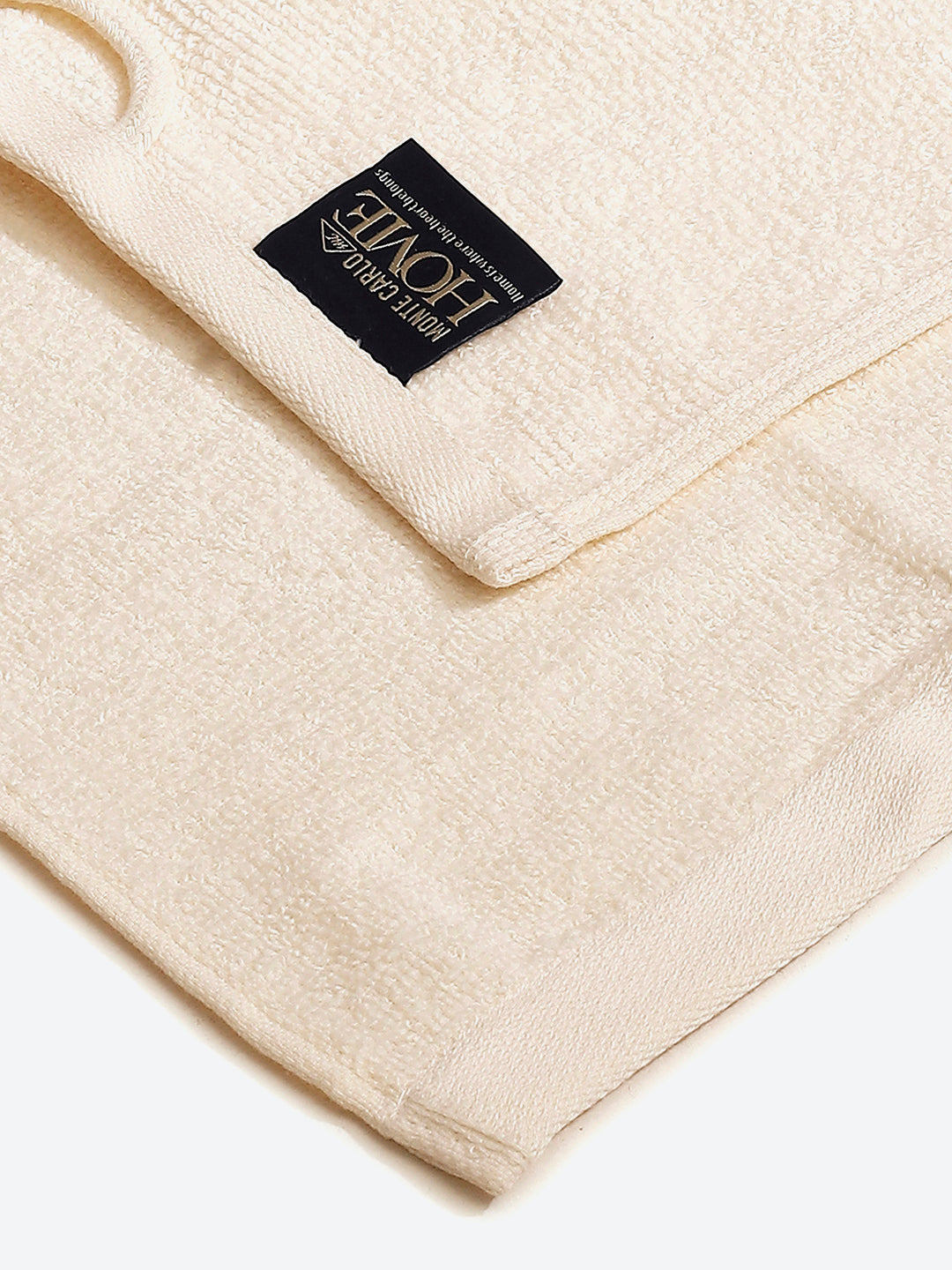 Cream Cotton Solid 600 GSM Face Towel (Pack of 4)