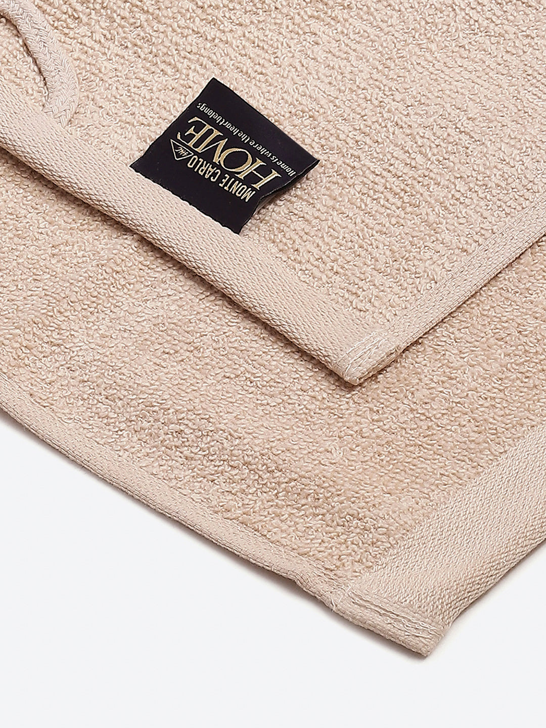 Beige Cotton Solid 600 GSM Face Towel (Pack of 4)