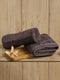 Dark Grey Cotton Solid 350 GSM Hand Towel (Pack of 2)