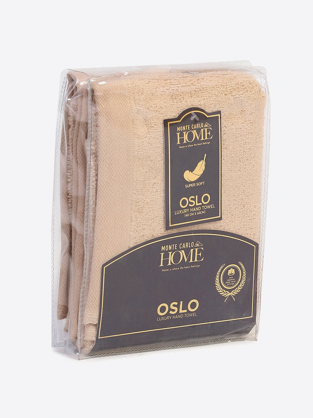 Beige Cotton Solid 350 GSM Hand Towel (Pack of 2)