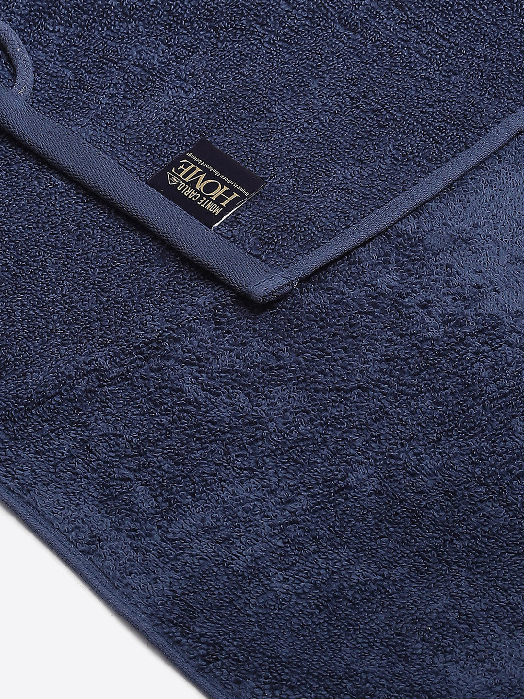 Navy Blue Cotton Solid 350 GSM Hand Towel (Pack of 2)