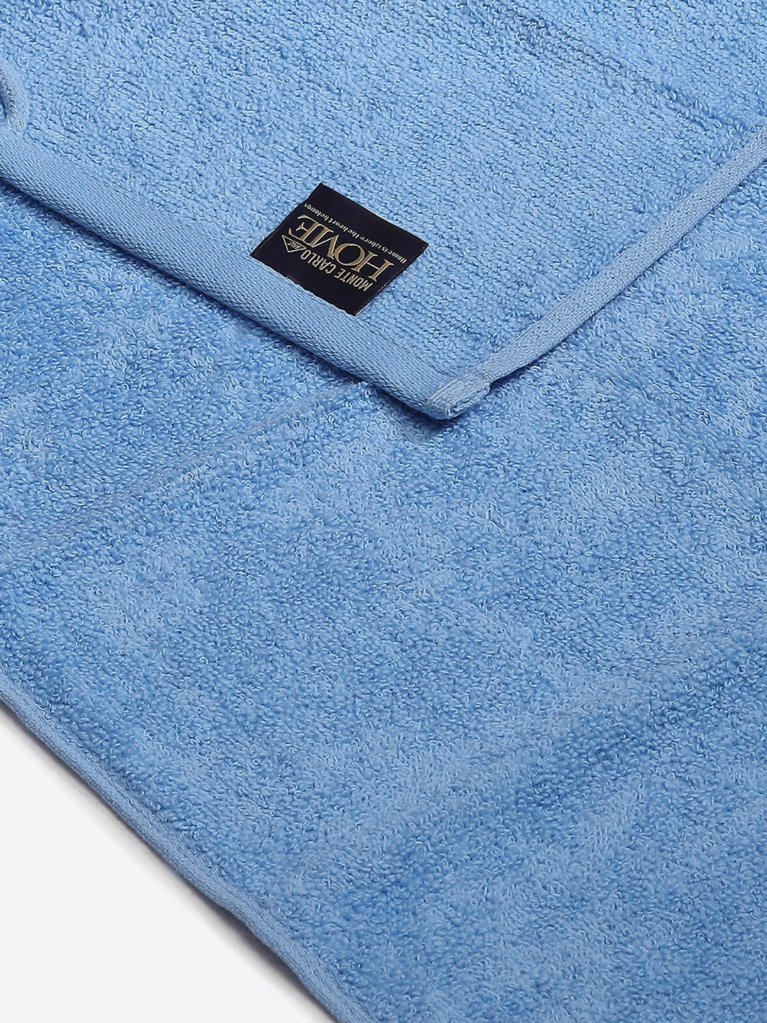 Light Blue Cotton Solid 350 GSM Hand Towel (Pack of 2)