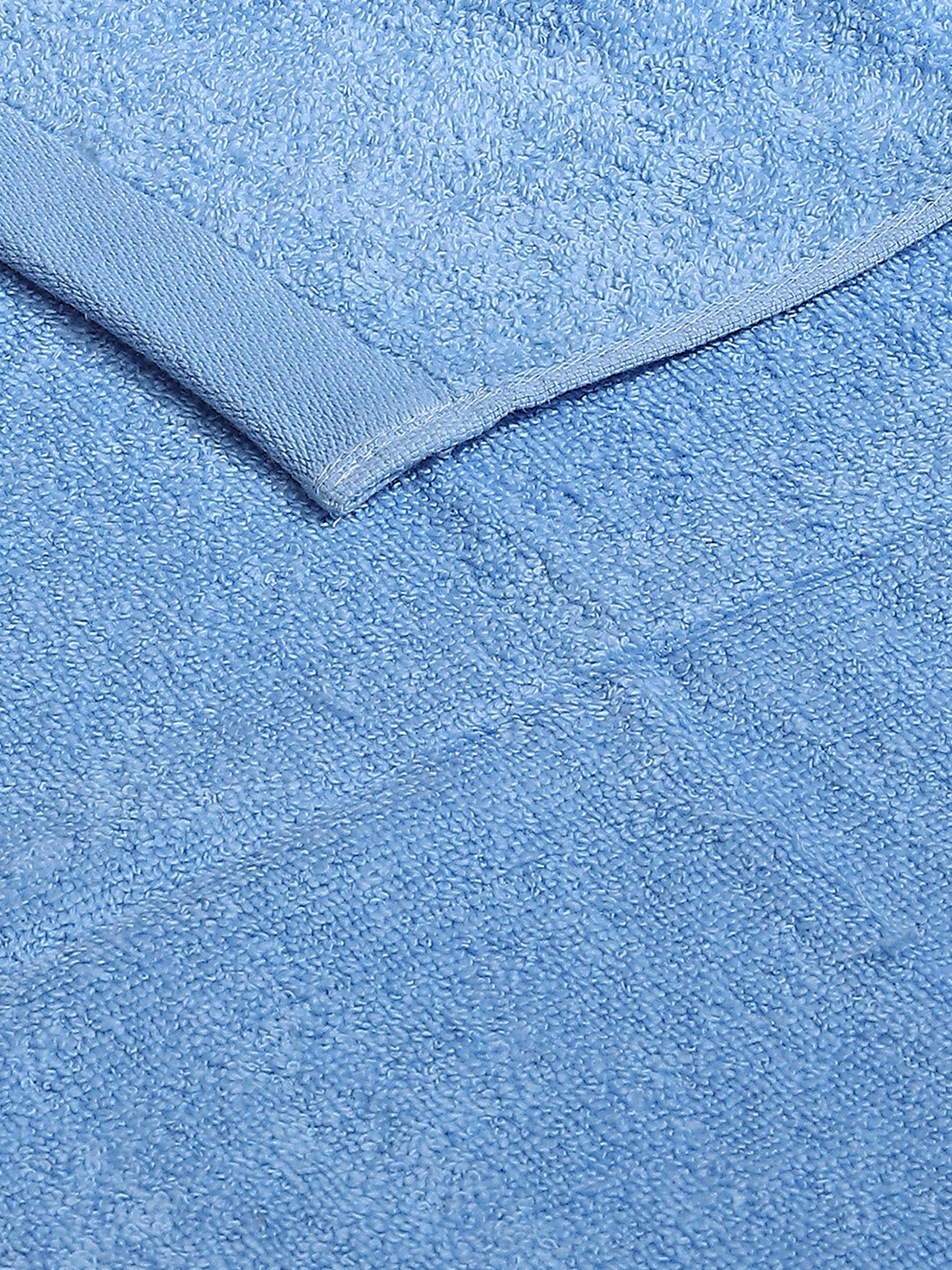 Light Blue Cotton Solid 350 GSM Hand Towel (Pack of 2)