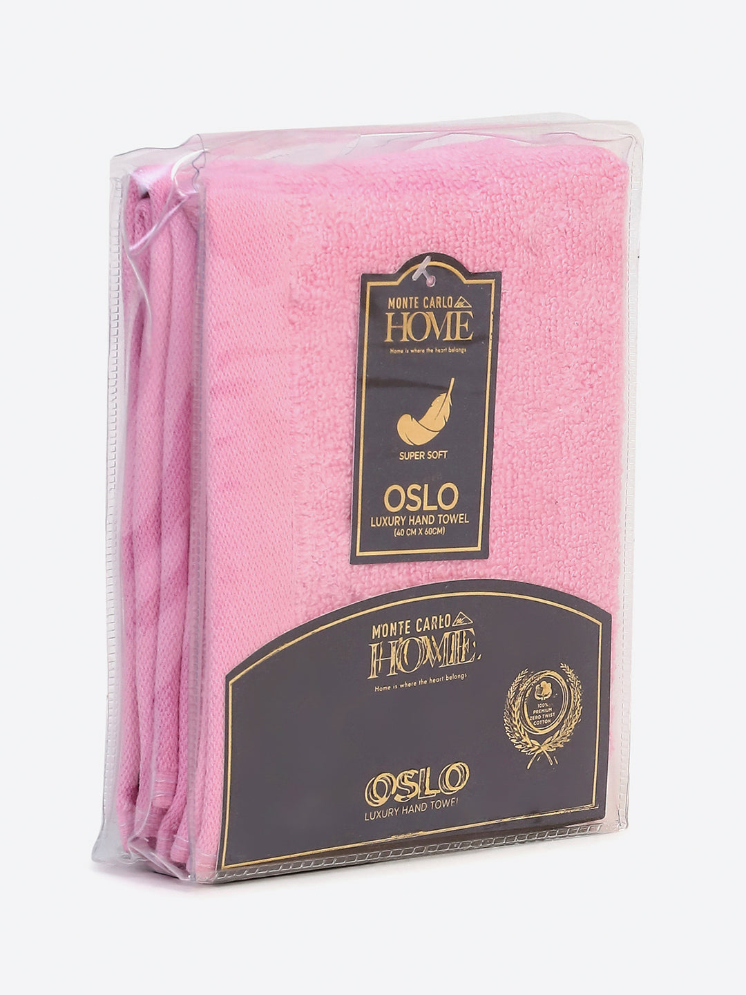 Light Pink Cotton Solid 350 GSM Hand Towel (Pack of 2)