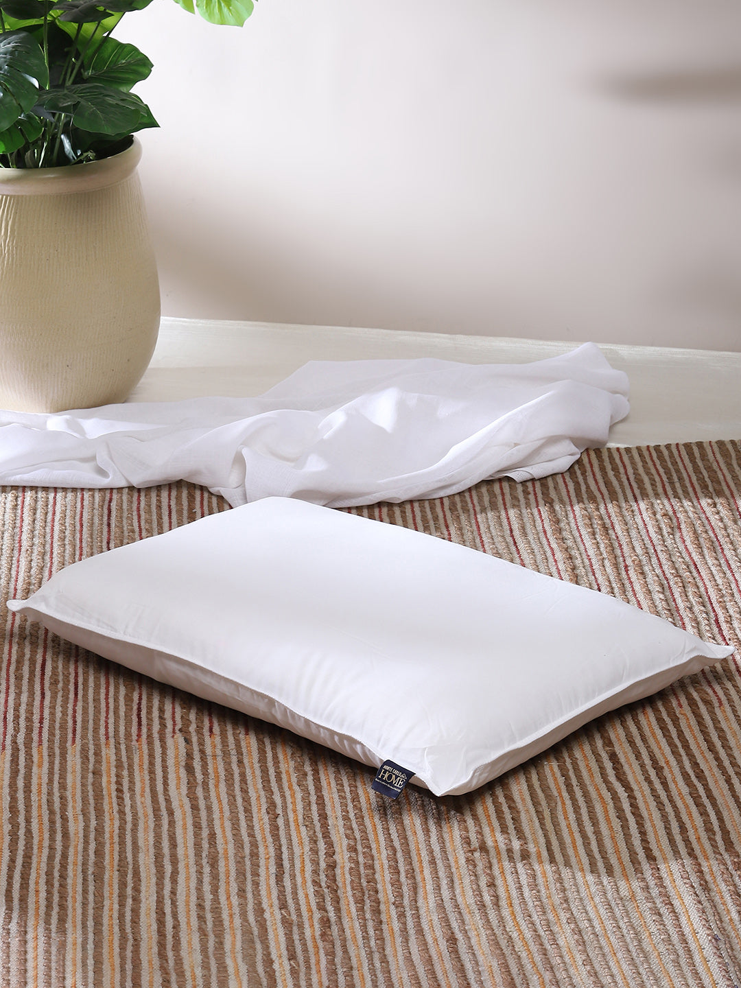 White Micro Peach Finish Pillow - PVC Pack