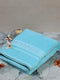 Aqua Blue Cotton Solid 650 GSM Bath Towel (Eusapia)