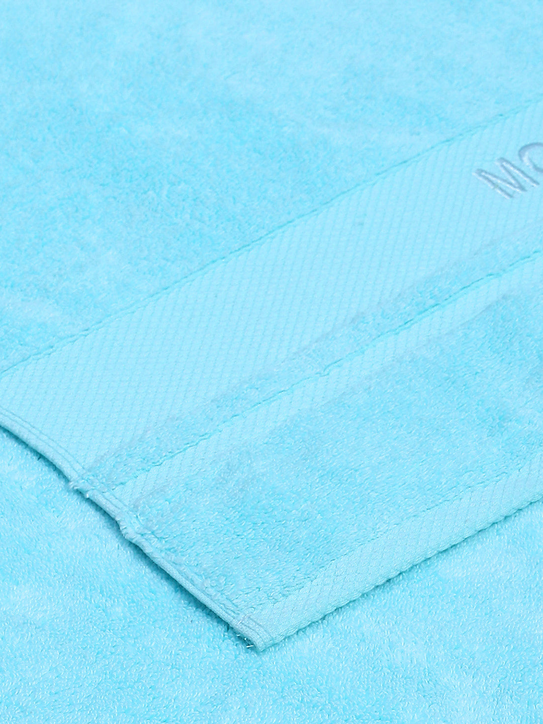 Aqua Blue Cotton Solid 650 GSM Bath Towel (Eusapia)