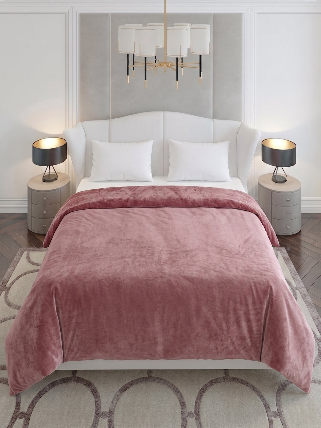 Double Bed 2 Ply 420 GSM Blanket for Winter (Comfort Layer), Weight 2.2 kg
