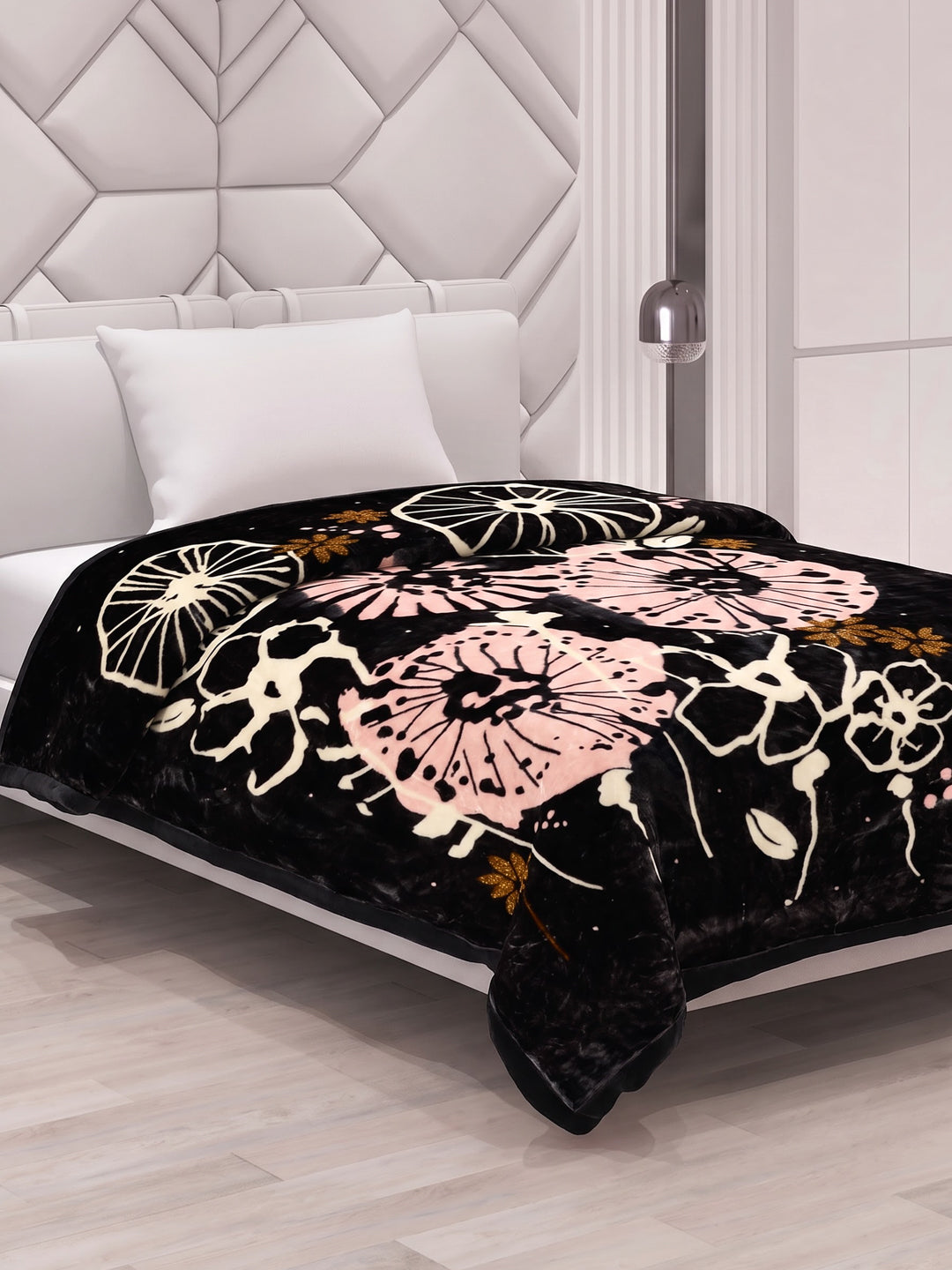 Printed Single Bed 2 Ply 850 GSM Blanket for Winter (Alaba), Weight 3 kg