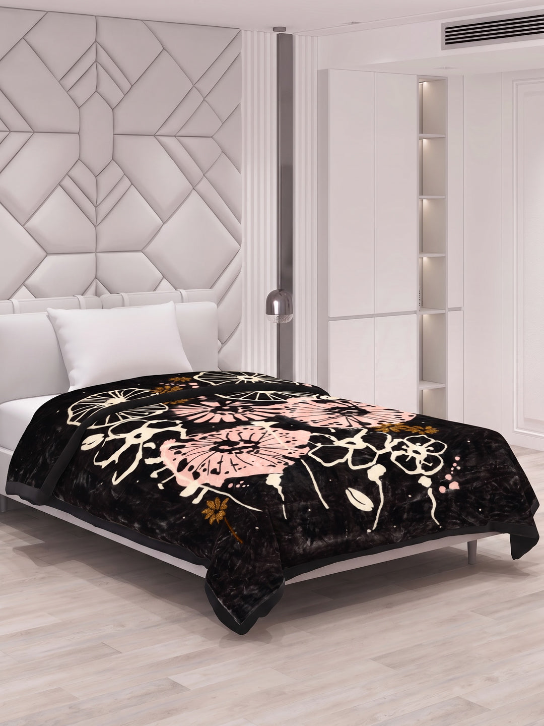 Printed Single Bed 2 Ply 850 GSM Blanket for Winter (Alaba), Weight 3 kg