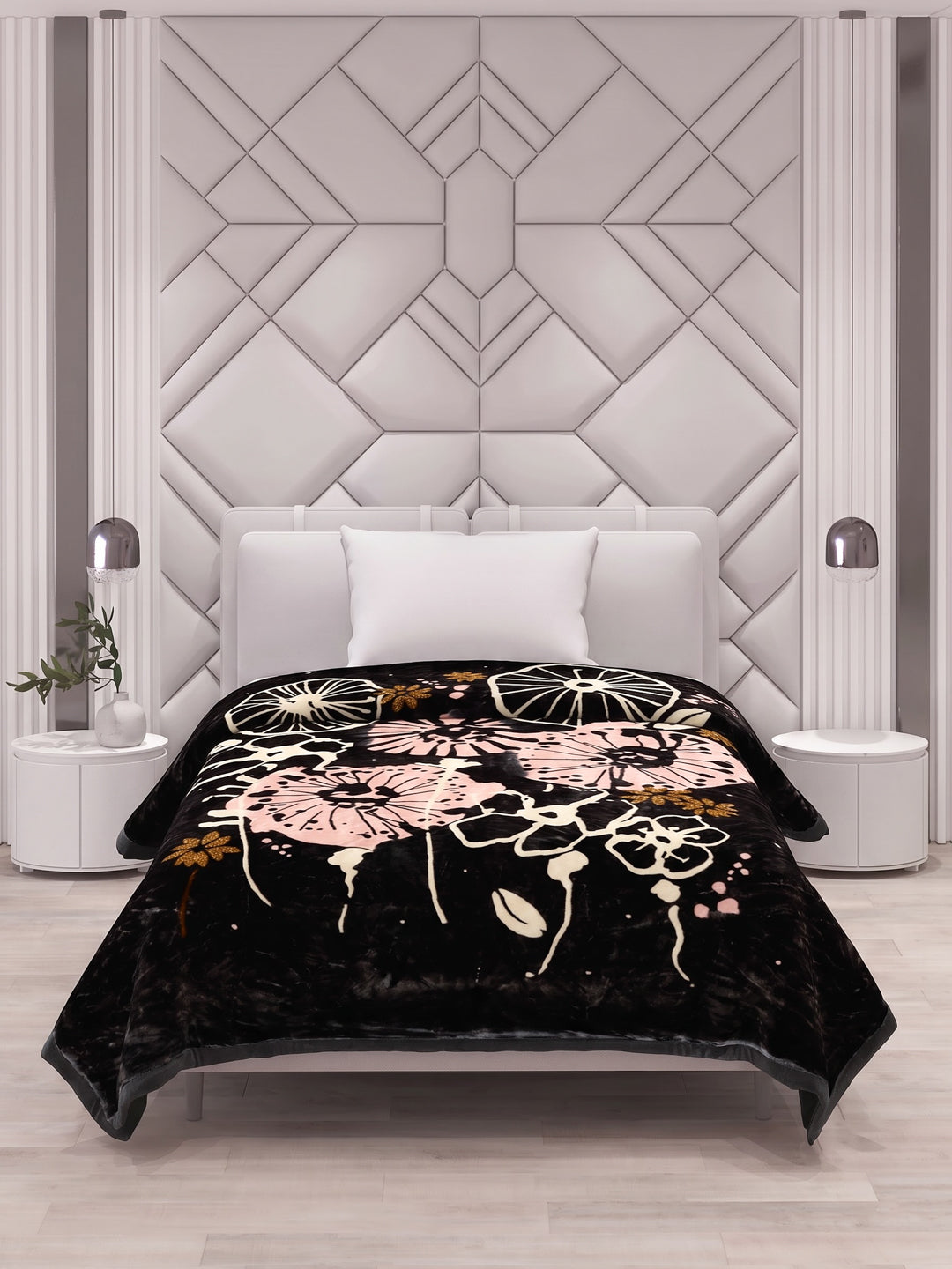 Printed Single Bed 2 Ply 850 GSM Blanket for Winter (Alaba), Weight 3 kg