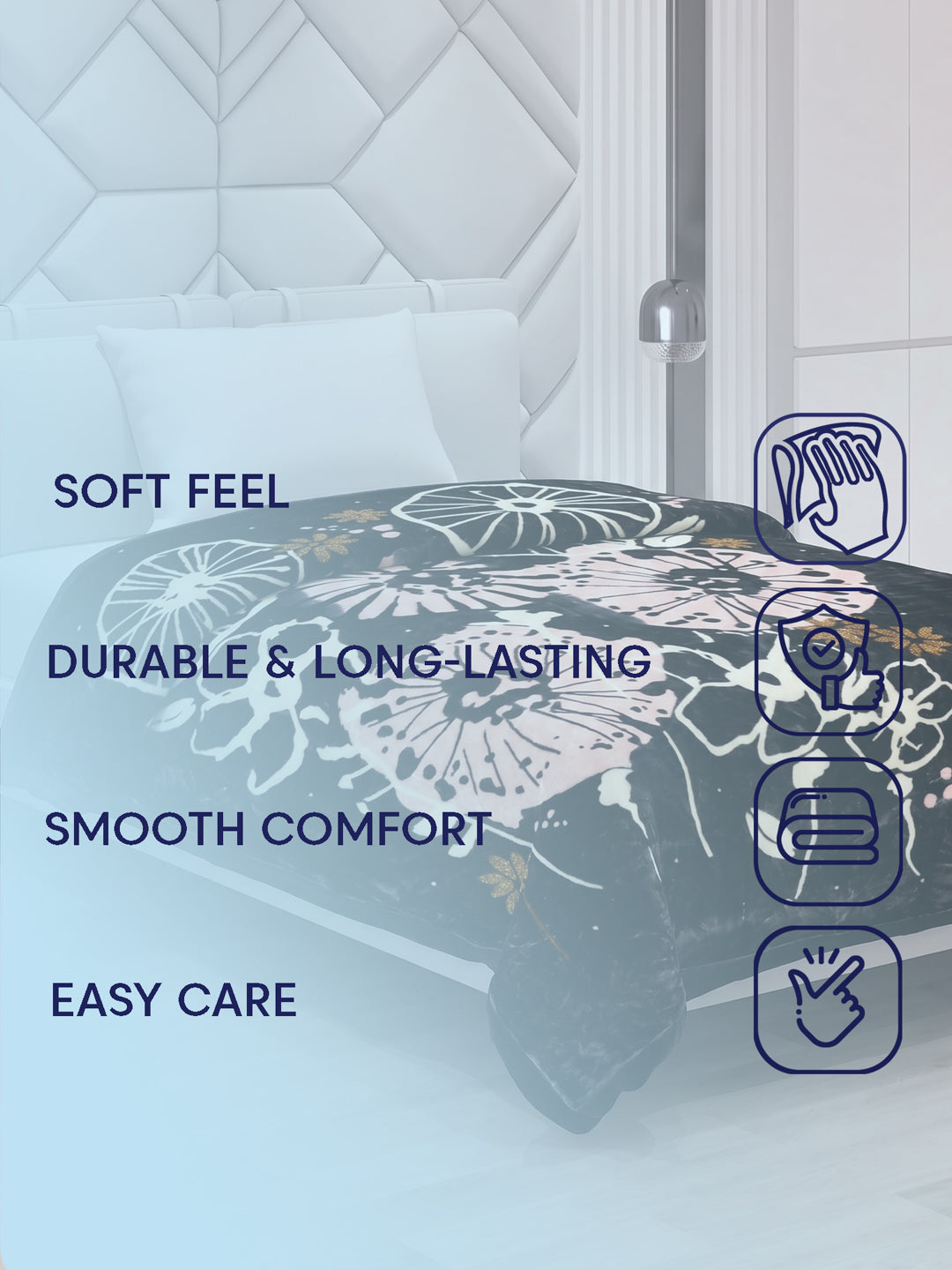 Printed Single Bed 2 Ply 850 GSM Blanket for Winter (Alaba), Weight 3 kg