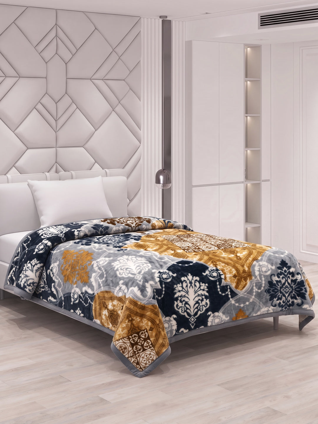 Printed Single Bed 2 Ply 850 GSM Blanket for Winter (Alaba), Weight 3 kg