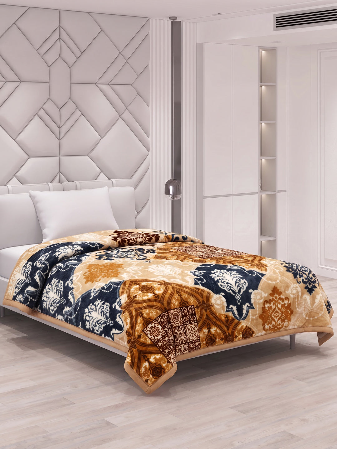 Printed Single Bed 2 Ply 850 GSM Blanket for Winter (Alaba), Weight 3 kg
