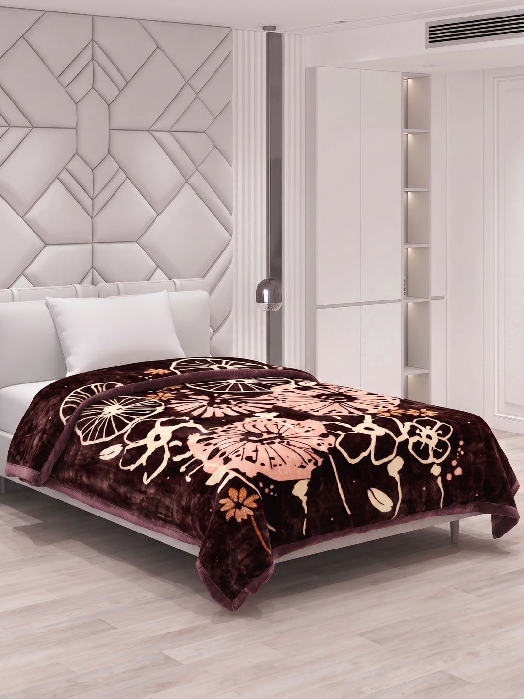 Printed Single Bed 2 Ply 850 GSM Blanket for Winter (Alaba), Weight 3 kg