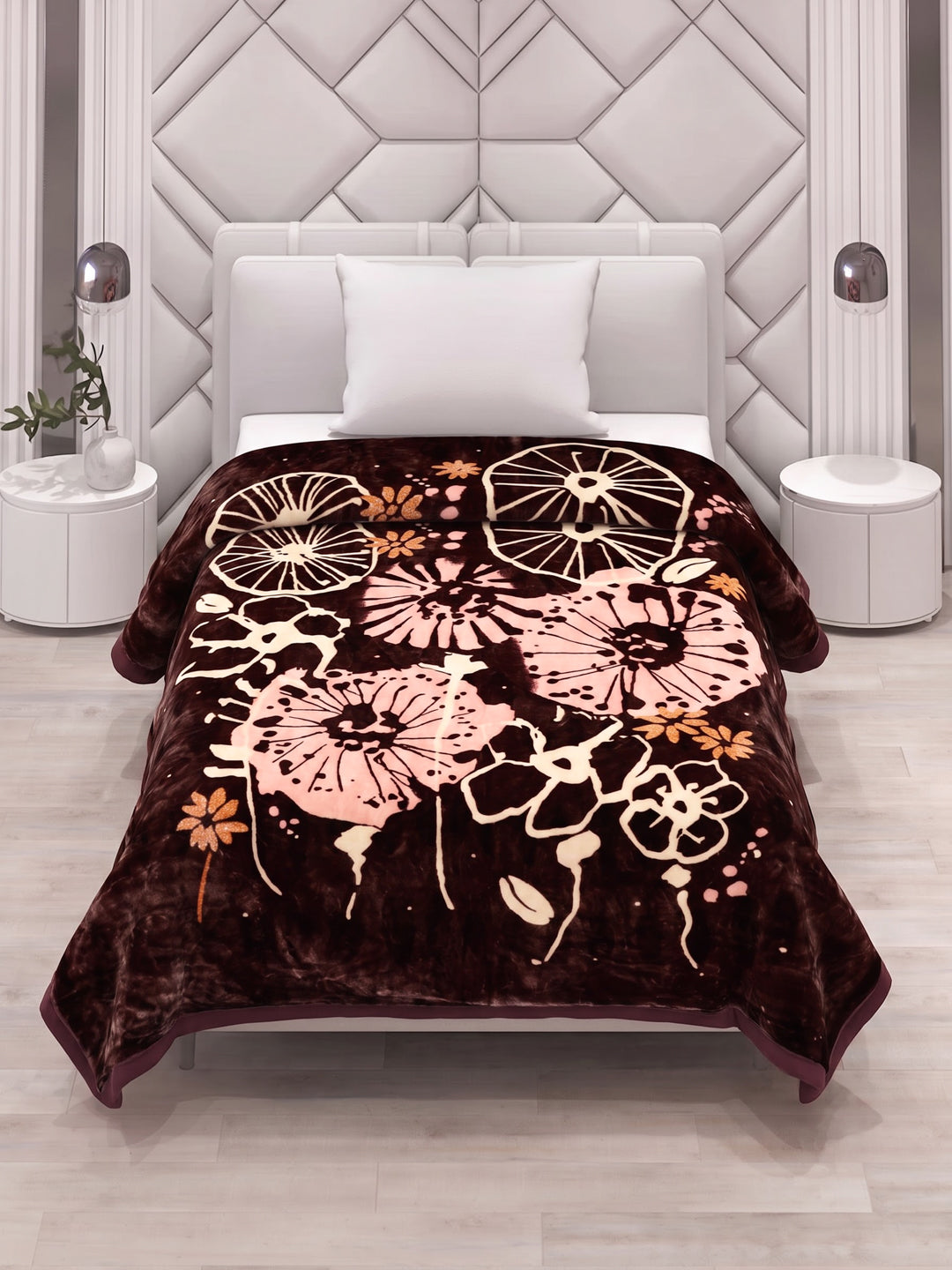 Printed Single Bed 2 Ply 850 GSM Blanket for Winter (Alaba), Weight 3 kg