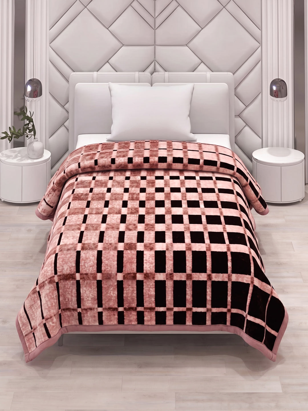 Printed Single Bed 2 Ply 850 GSM Blanket for Winter (Alaba), Weight 3 kg
